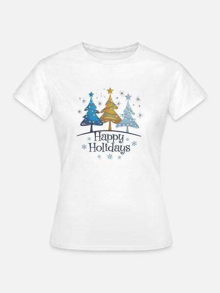 Happy Holidays - Frauen T-Shirt - Weiß
