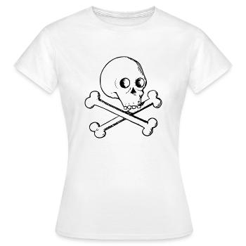 Crâne et os - T-shirt Femme - blanc - Devant - AI Model Female 172 dark (172cm)