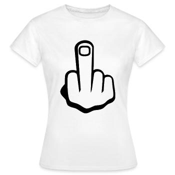 Middle finger - Women's T-Shirt - white - Front - AI Model Female 172 dark (172cm)
