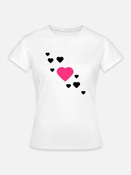 herzen - Frauen T-Shirt - Weiß