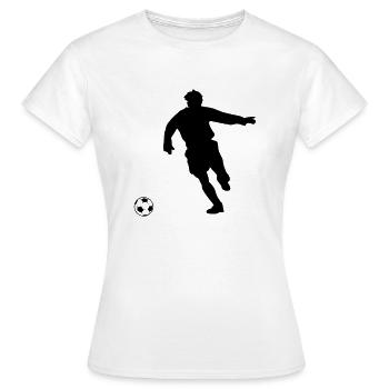 Fußballspieler einfarbig, Silhouette - Frauen T-Shirt - Weiß - Vorne - AI Model Female 172 dark (172cm)