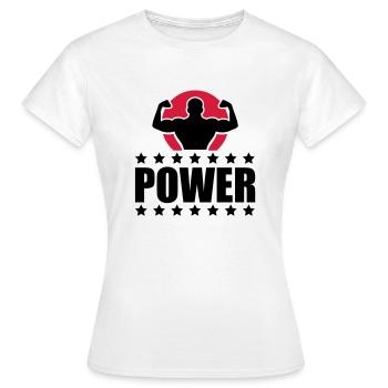 Power Logo Champ - Frauen T-Shirt - Weiß - Vorne - AI Model Female 172 dark (172cm)