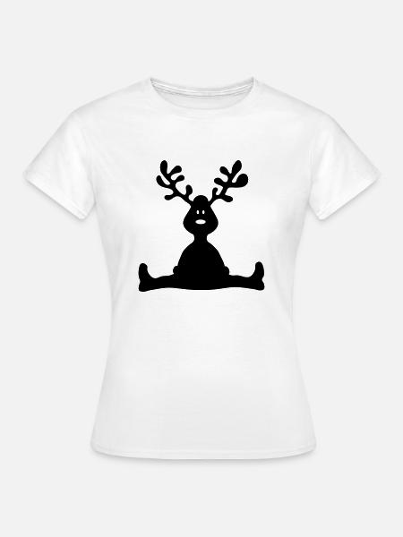 Elch Geweih - Frauen T-Shirt - Weiß