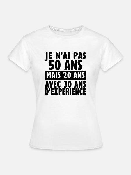50 ans - T-shirt Femme - blanc