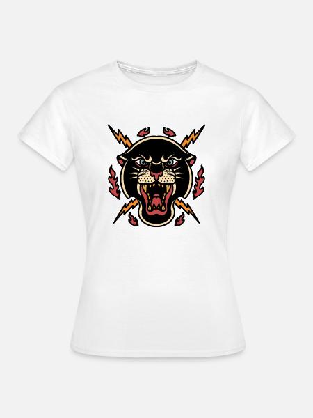 Panther Berglöwe Blitze Super Tattoo Design - Frauen T-Shirt - Weiß