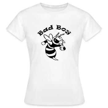 « Bad Boy » avec une abeille de BD cool - T-shirt Femme - blanc - Devant - AI Model Female 172 dark (172cm)