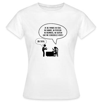 bonne bouffe - T-shirt Femme - blanc - Devant - AI Model Female 172 dark (172cm)