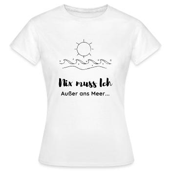 Meer - Frauen T-Shirt - Weiß - Vorne - AI Model Female 172 dark (172cm)