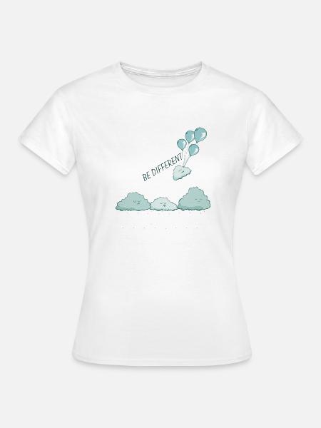 Be different – Wetter Wolke Luftballons Regen - Frauen T-Shirt - Weiß