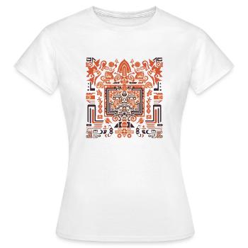 Motif Inca - T-shirt Femme - blanc - Devant - AI Model Female 172 dark (172cm)