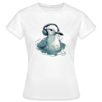 Mila la mouette audiophile - T-shirt Femme - blanc - Devant - AI Model Female 172 dark (172cm)