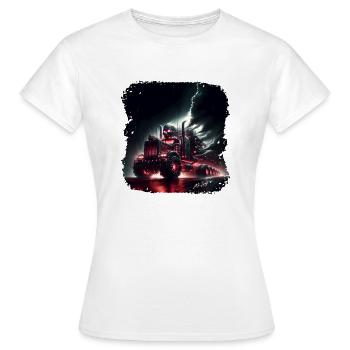 Dark Horseman of the Apocalypse on a Truck - Women's T-Shirt - white - Front - AI Model Female 172 dark (172cm)