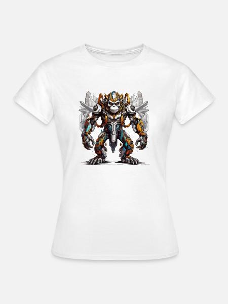 Kybernetische Super-Affen - Frauen T-Shirt - Weiß