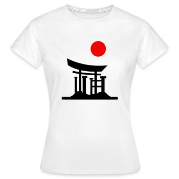 Japan Gate Silhouette 01 - Women's T-Shirt - white - Front - AI Model Female 172 dark (172cm)