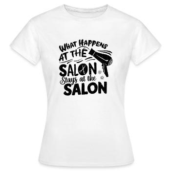 Salon-Geheimnisse bleiben im Salon - Frauen T-Shirt - Weiß - Vorne - AI Model Female 172 dark (172cm)
