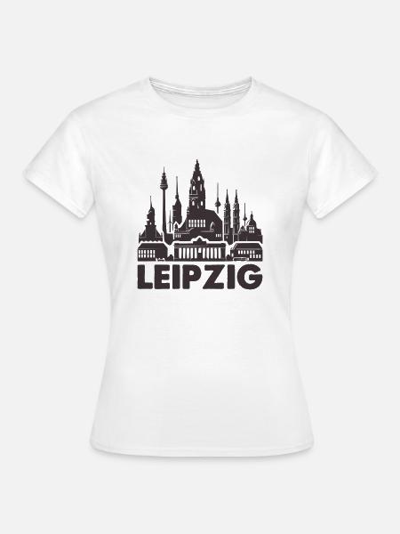 leipzig skyline stadt - Frauen T-Shirt - Weiß
