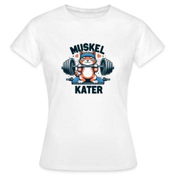 Muskel Kater - Frauen T-Shirt - Weiß - Vorne - AI Model Female 172 dark (172cm)