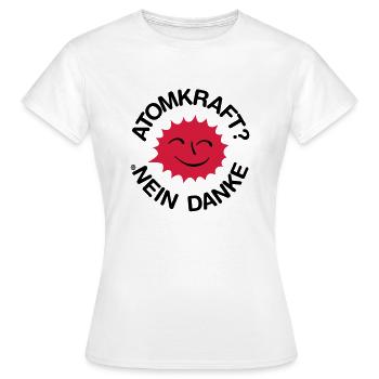 L'énergie nucléaire? Non merci! Logo soleil - T-shirt Femme - blanc - Devant - AI Model Female 172 dark (172cm)