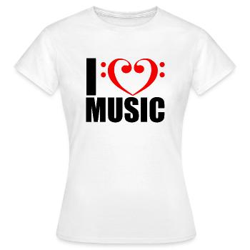 I love music - T-shirt Femme - blanc - Devant - AI Model Female 172 dark (172cm)