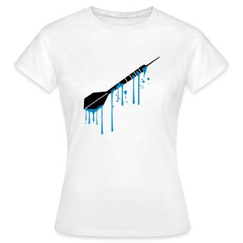 gouttes mouillées graffiti spray logo jeu cool fléchettes - T-shirt Femme - blanc - Devant - AI Model Female 172 dark (172cm)