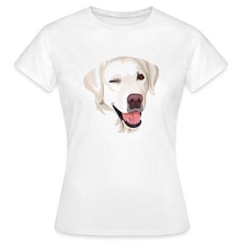 Tête beige labrador - T-shirt Femme - blanc - Devant - AI Model Female 172 dark (172cm)