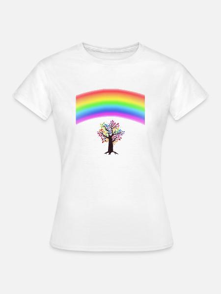Rainbow Tree - Frauen T-Shirt - Weiß