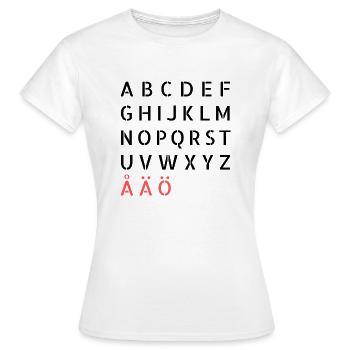 Suédois Alfabet ABC de Sweden Alphabet - T-shirt Femme - blanc - Devant - AI Model Female 172 dark (172cm)