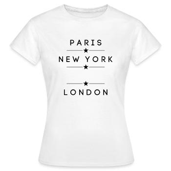 Paris, New York, votre ville natale, Londres - T-shirt Femme - blanc - Devant - AI Model Female 172 dark (172cm)