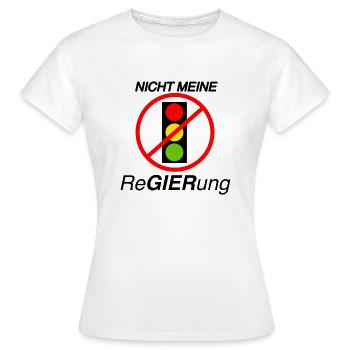 ReGIERung - Frauen T-Shirt - Weiß - Vorne - AI Model Female 172 dark (172cm)