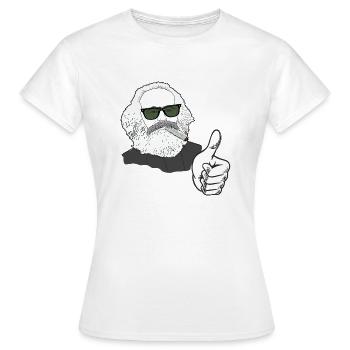 Karl Marx mags kiffen - Frauen T-Shirt - Weiß - Vorne - AI Model Female 172 dark (172cm)