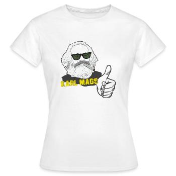 Karl Marx mags kiffen - Frauen T-Shirt - Weiß - Vorne - AI Model Female 172 dark (172cm)