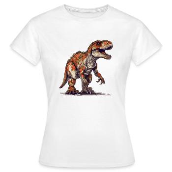 Dino Tyrannosaurus Rex en tant que personnage de jeu vidéo - T-shirt Femme - blanc - Devant - AI Model Female 172 dark (172cm)