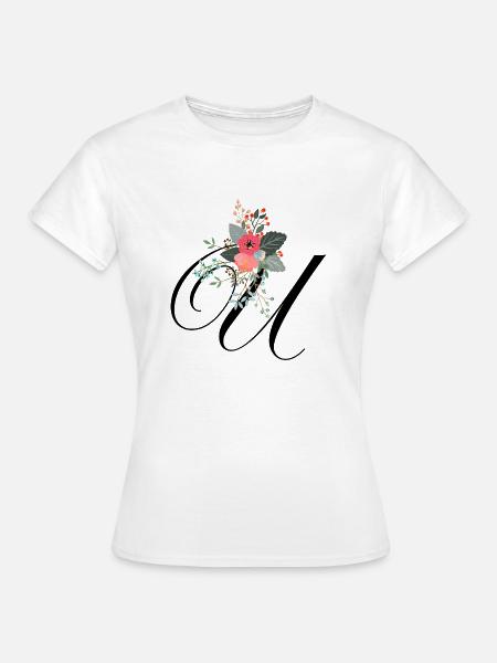 Brief u blumig - Frauen T-Shirt - Weiß