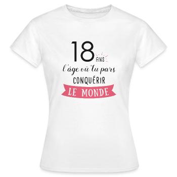 souhait01 - T-shirt Femme - blanc - Devant - AI Model Female 172 dark (172cm)