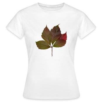 Herbstblatt, Autumn Leaf - Frauen T-Shirt - Weiß - Vorne - AI Model Female 172 dark (172cm)