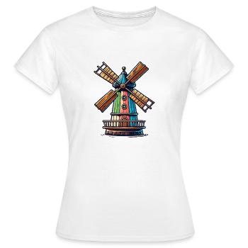 Moulin à vent - T-shirt Femme - blanc - Devant - AI Model Female 172 dark (172cm)