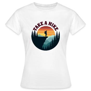 Machen Sie eine Wanderung - Vintage Sonnenuntergang Bergsilhouette - Frauen T-Shirt - Weiß - Vorne - AI Model Female 172 dark (172cm)