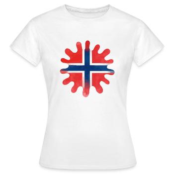 Norway Flag Paint Blobs Blobs - Women's T-Shirt - white - Front - AI Model Female 172 dark (172cm)