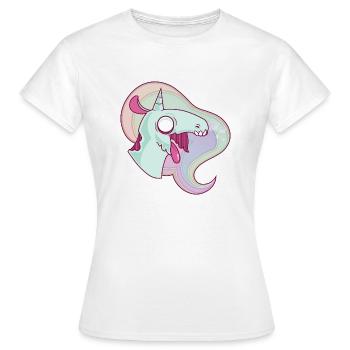 Grim Das Einhorn - Frauen T-Shirt - Weiß - Vorne - AI Model Female 172 dark (172cm)