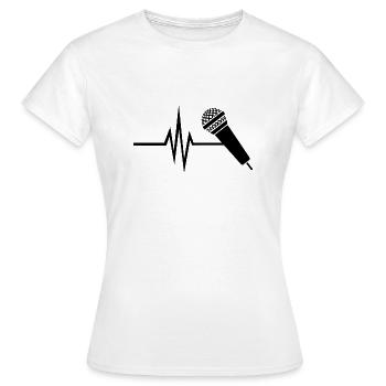 Mein Herz schlägt für Gesang - Musik Singen Mikro - Frauen T-Shirt - Weiß - Vorne - AI Model Female 172 dark (172cm)