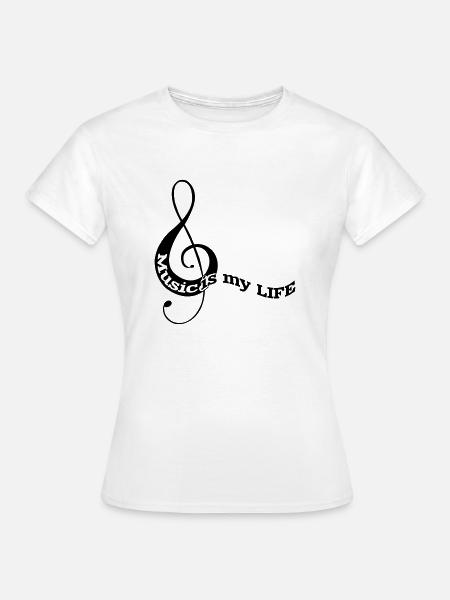 musiknote03 - Frauen T-Shirt - Weiß