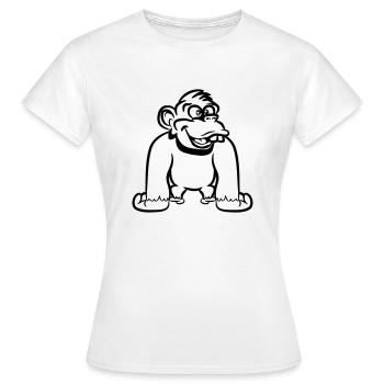 affe witzig doof - Frauen T-Shirt - Weiß - Vorne - AI Model Female 172 dark (172cm)