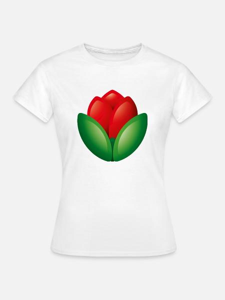 Smiley Flower Tulip - Frauen T-Shirt - Weiß