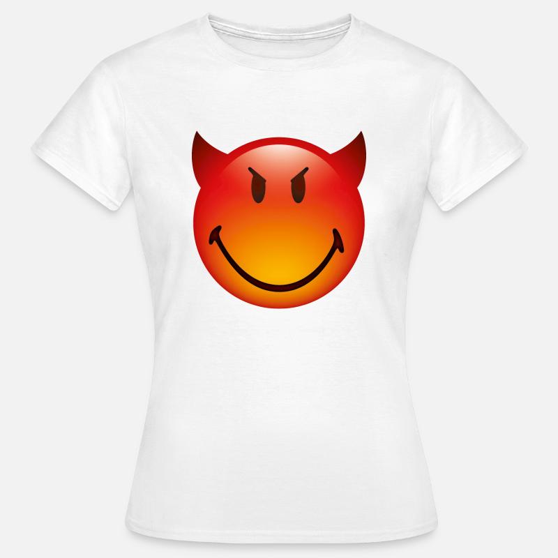 Smiley Glossy Devil - Frauen T-Shirt - Weiß