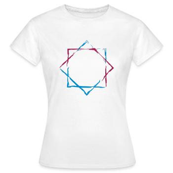 stern form bunter rahmen quadrat umrandung viereck - Frauen T-Shirt - Weiß - Vorne - AI Model Female 172 dark (172cm)