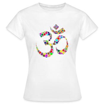 om - Frauen T-Shirt - Weiß - Vorne - AI Model Female 172 dark (172cm)