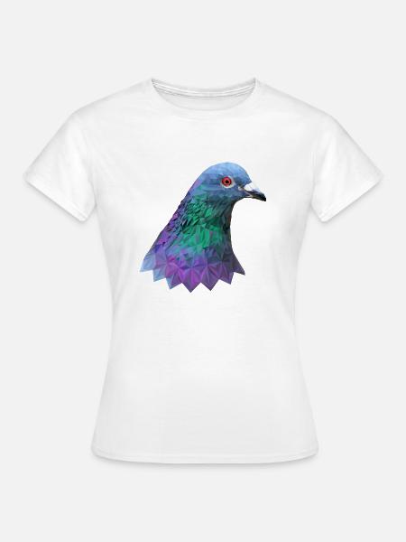 Taube Polygon Vogel - Frauen T-Shirt - Weiß
