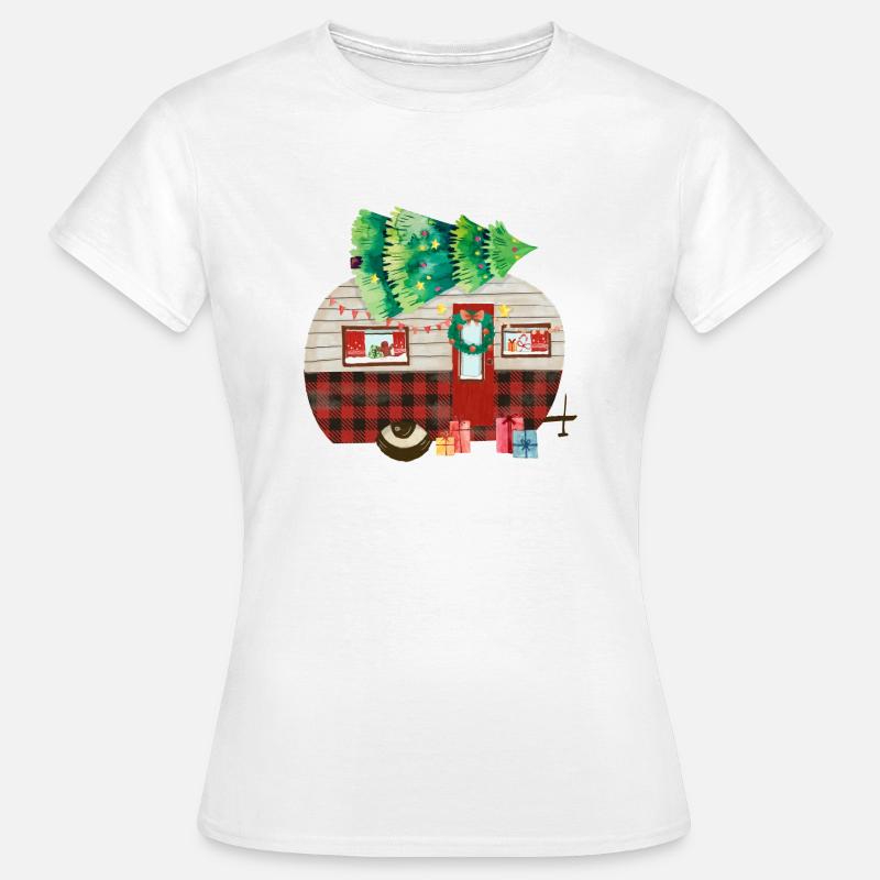 Fun Camping Christmas Camping Caravan - Women's T-Shirt - white