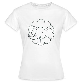 Joli éléphant floral - T-shirt Femme - blanc - Devant - AI Model Female 172 dark (172cm)