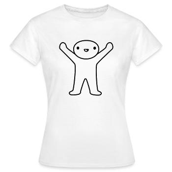 Concevoir un petit homme heureux - T-shirt Femme - blanc - Devant - AI Model Female 172 dark (172cm)